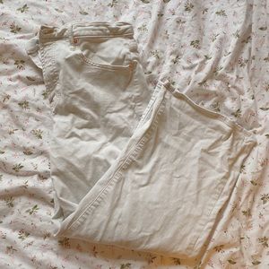 White size 12/31 high rise wide leg denim jeans